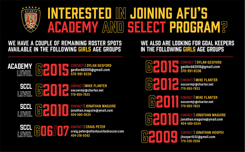 Are you still looking to join an Academy or Select Team???