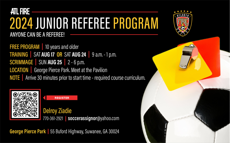 FALL 2024 Jr. Referee Program Class Registration is OPEN