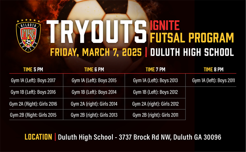 2025 SUMMER FUTSAL LEAGUE TRYOUTS INFO